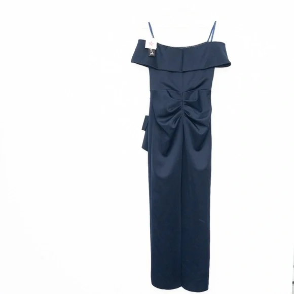 Xscape Jenny Long‎ Scuba Off The Shoulder Rouched Dress - Picture 2 of 12